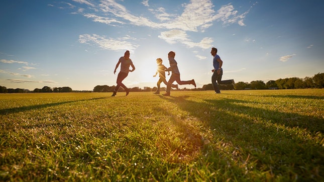 Friends Running at the Park